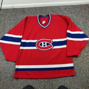 Vintage Montreal Canadiens Jersey CCM Embroidered Red Mens Large